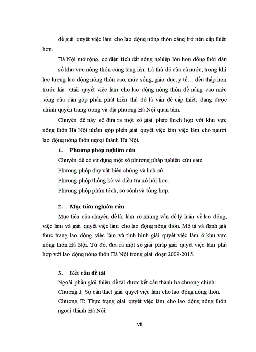 Giải pháp giải quyết việc làm cho lao động nông thôn ngoại thành Hà Nội giai đoạn 2009-2015