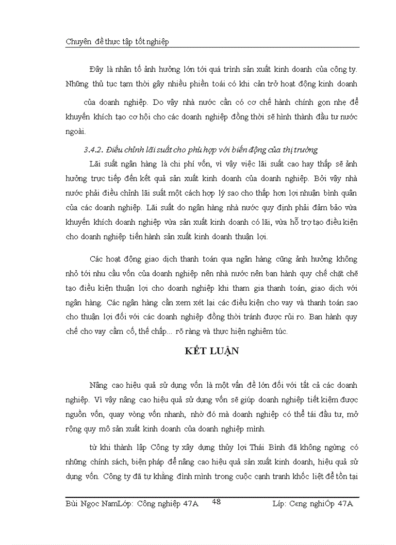 image for page Phương hướng và một số biện pháp nâng cao hiệu quả sử dụng vốn sản xuất kinh doanh Công ty Xây dựng Thủy Lợi Thái Bình