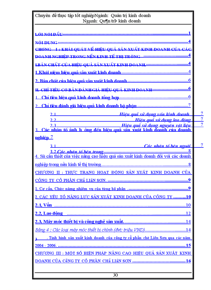 image for page Thực trang hoạt động sản xuất kinh doanh và một số giải pháp nâng cao hiệu quả sản xất kinh doanh của công ty cổ phần chè Liên Sơn `