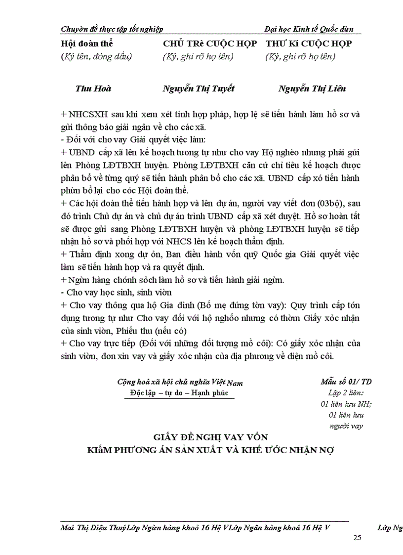 image for page Thực trạng cho vay qua hội phụ nữ tại Ngân hàng Chính sách Từ Liêm