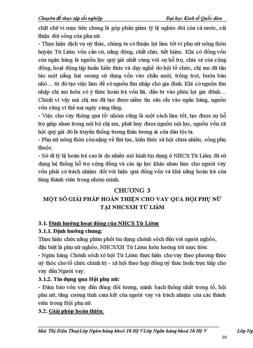 image for page Thực trạng cho vay qua hội phụ nữ tại Ngân hàng Chính sách Từ Liêm