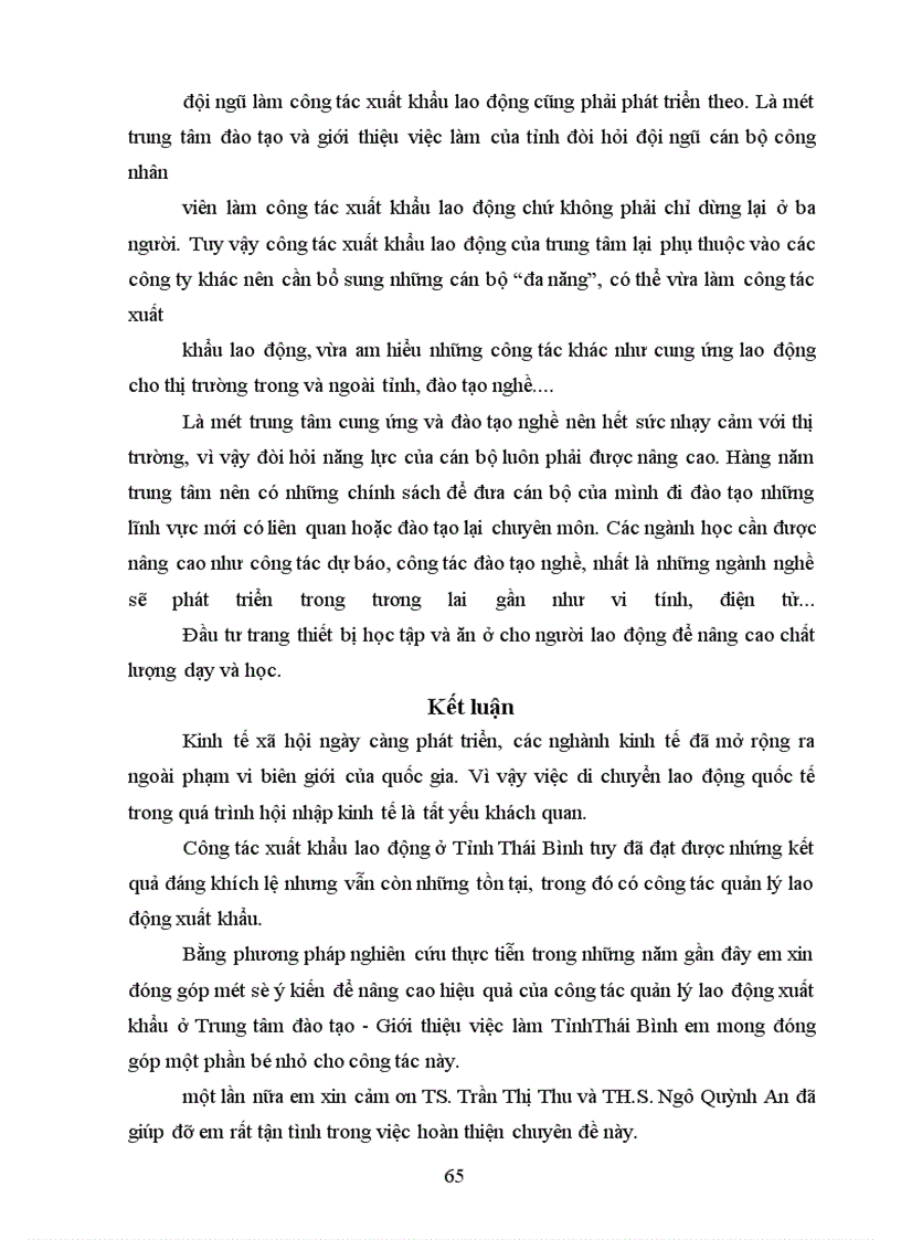 image for page Hoàn thiện công tác quản lý lao động xuất khẩu tại Trung tâm đào tạo - Giới thiệu việc làm Tỉnh Thái Bình