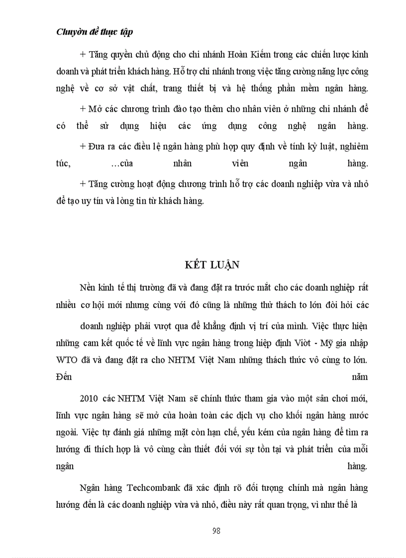 image for page Giải pháp phát triển tín dụng cho các doanh nghiệp vừa và nhỏ tại Techcombank chi nhánh Hoàn Kiếm