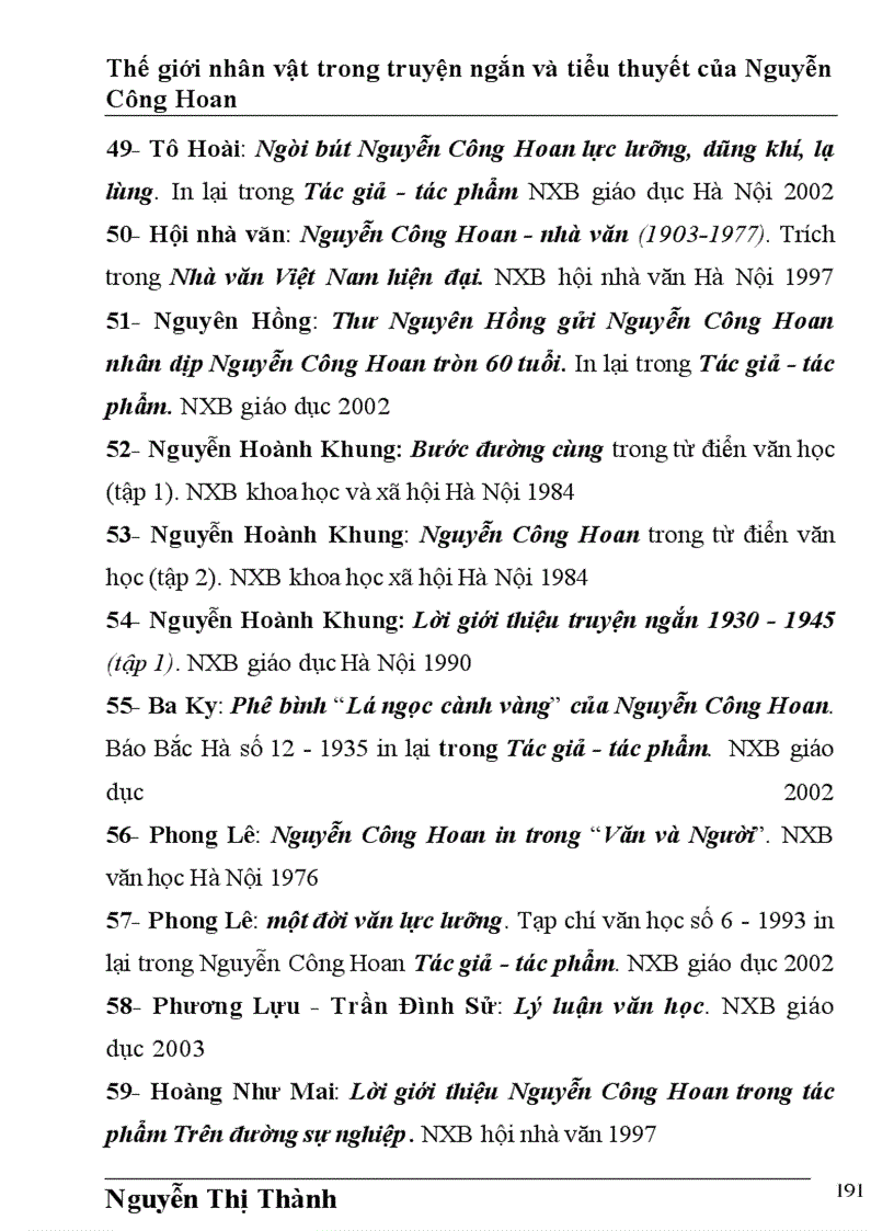 image for page Thế giới nhân vật trong truyện ngắn và tiểu thuyết của Nguyễn Công Hoan