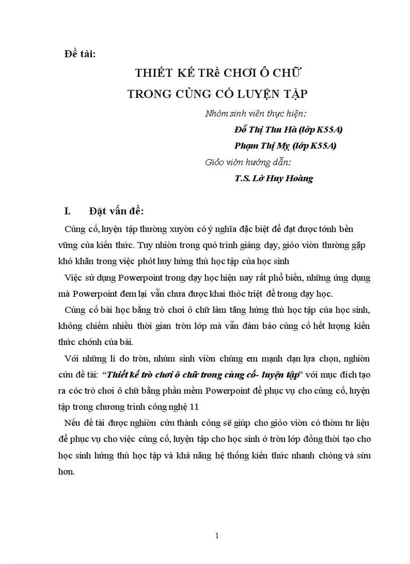 image for page Thiết kế trò chơi ô chữ trong củng cố- luyện tập