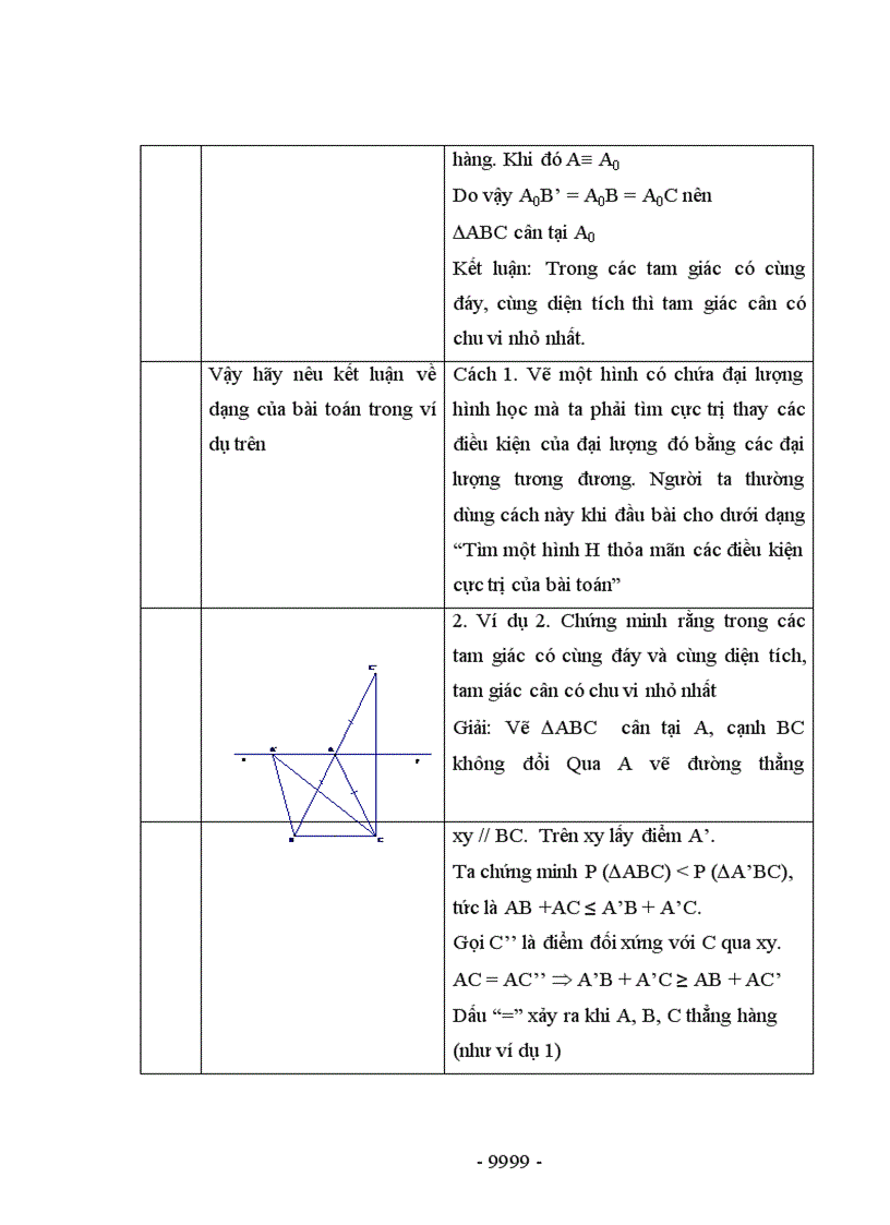 image for page Các bài toán tìm giá trị lớn nhất, giá trị nhỏ nhất trong hình học phẳng I