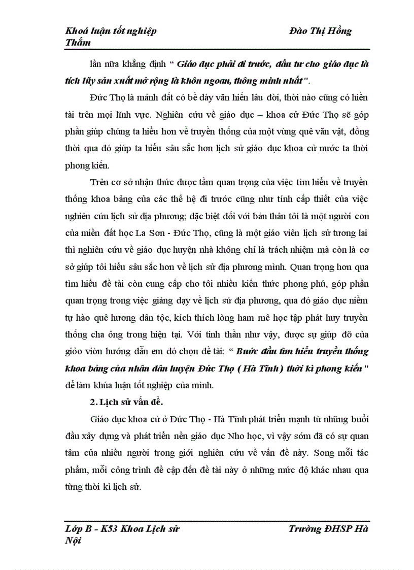 image for page Bước đầu tìm hiểu truyền thống khoa bảng của nhân dân huyện Đức Thọ ( Hà Tĩnh ) thời kì phong kiến