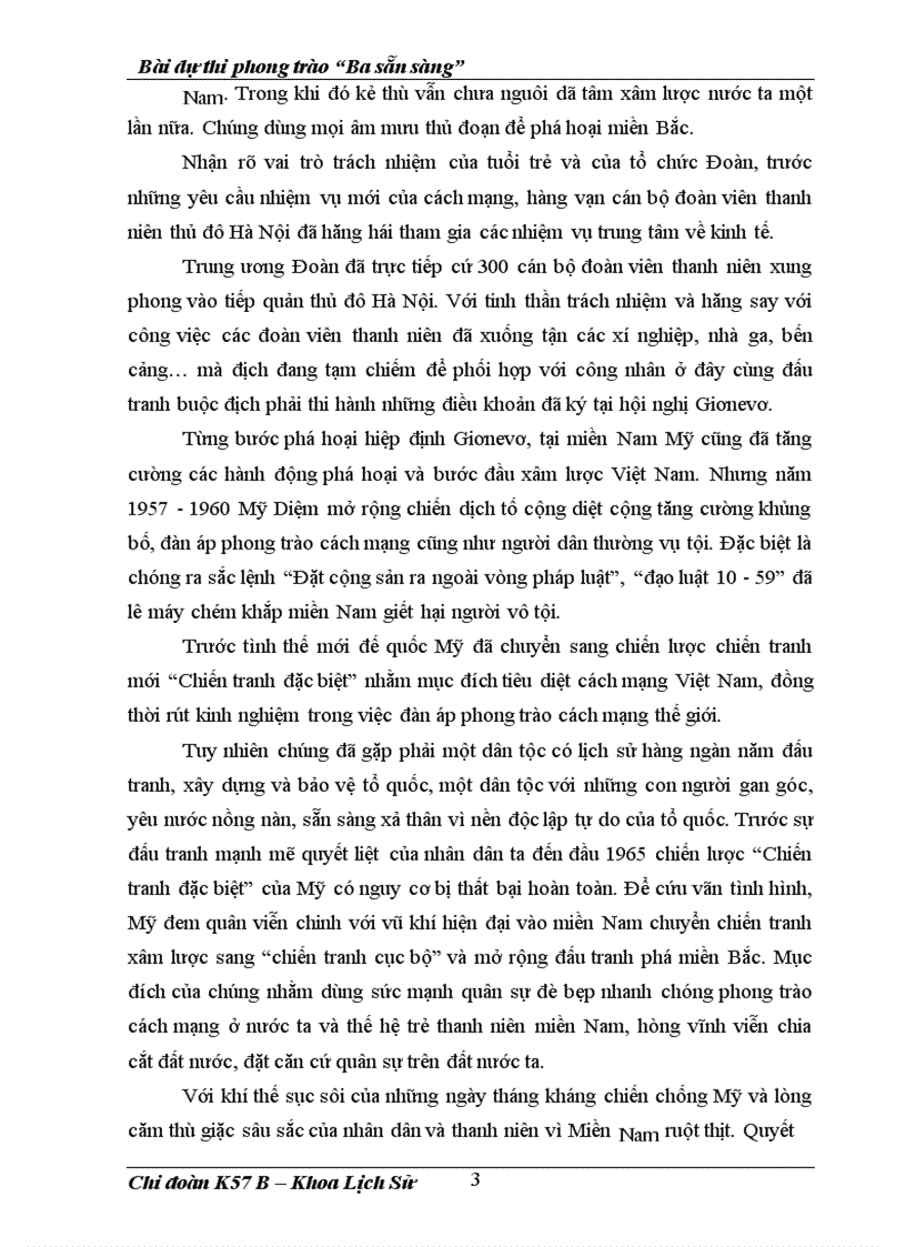 image for page Bài dự thi phong trào Ba sẵn sàng