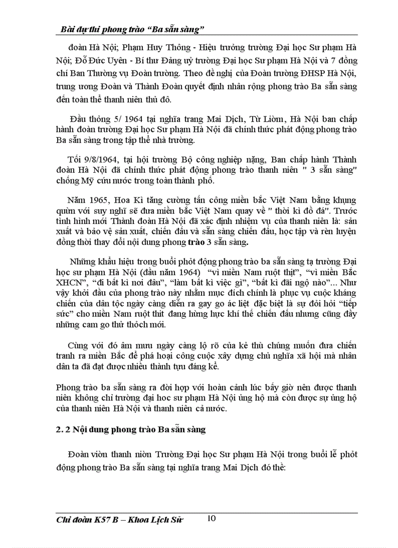 image for page Bài dự thi phong trào Ba sẵn sàng