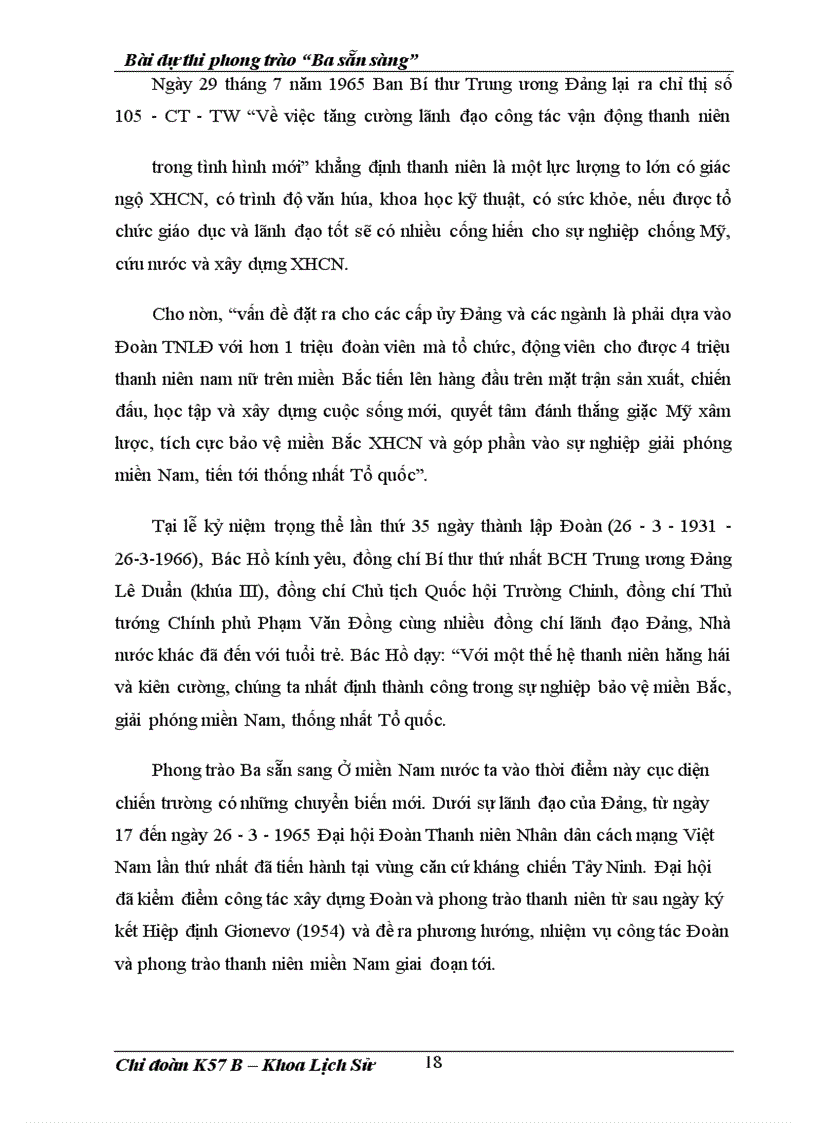 image for page Bài dự thi phong trào Ba sẵn sàng