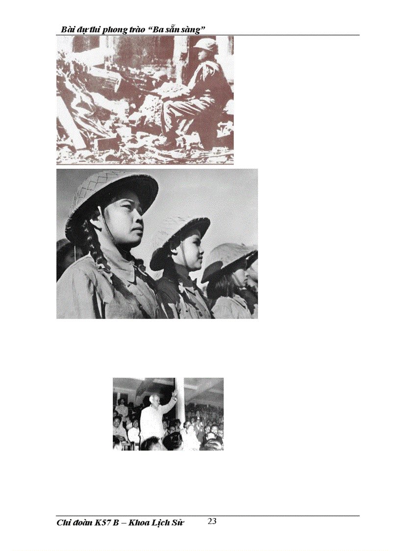 image for page Bài dự thi phong trào Ba sẵn sàng