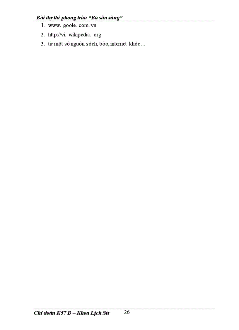 image for page Bài dự thi phong trào Ba sẵn sàng