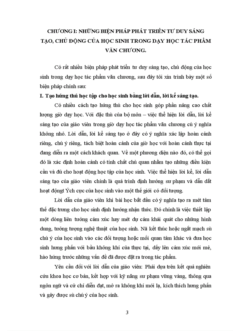 image for page Những biện pháp phát triển tư duy sáng tạo, chủ động của học sinh trong dạy học tác phẩm