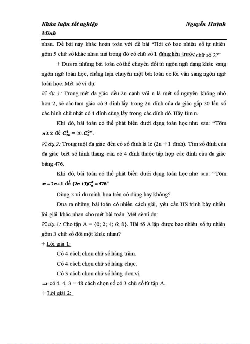 image for page Bước đầu vận dụng lý thuyết kiến tạo vào dạy học giải toán Đại số tổ hợp ở Trung học phổ thông