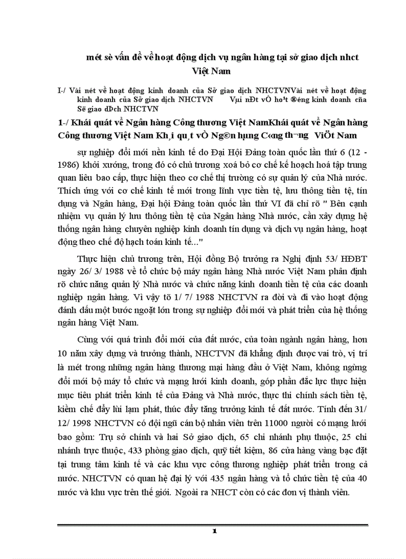 image for page Đánh giá tình hình thực hiện các dịch vụ ngân hàng của Sở giao dịch NHCTVN