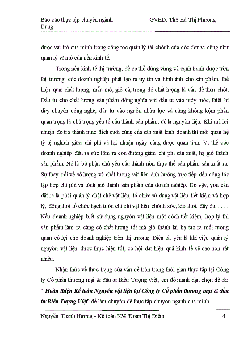 image for page Hoàn thiện Kế toỏn Nguyờn vật liệu tại Cụng ty Cổ phần thương mại & đầu tư Biểu Tượng Việt