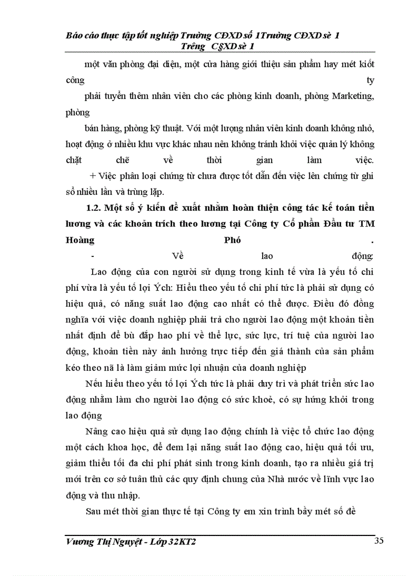 image for page Kế toán tiền lương và các khoản trích theo lương tại Công ty Cổ phần Đầu tư TM Hoàng Phú