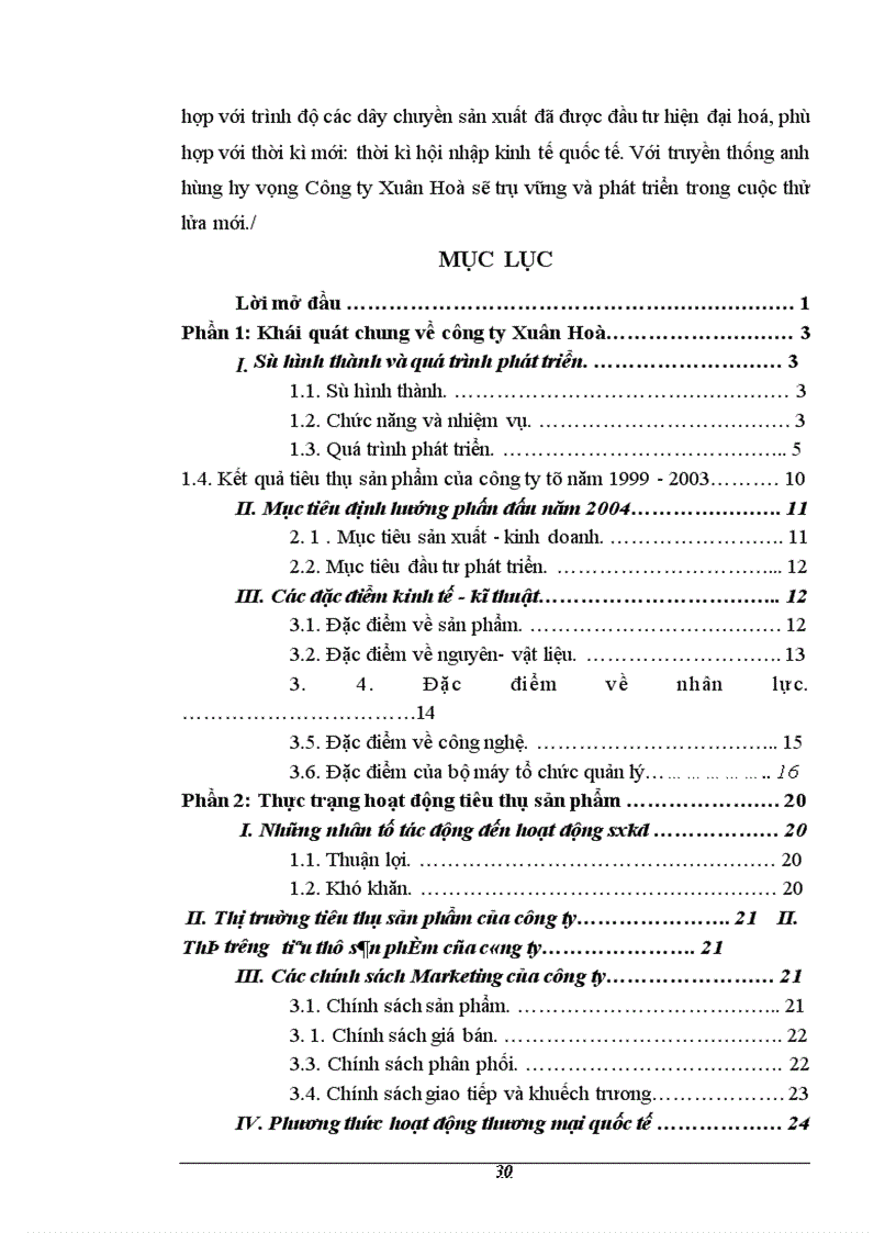 image for page Thực trạng hoạt động tiêu thụ sản phẩm về Công ty Xuân Hoà