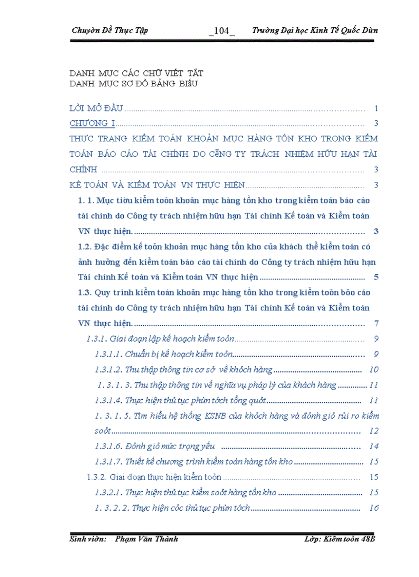 image for page Hoàn thiện quy trình kiểm toán khoản mục Hàng tồn kho trong kiểm toán báo cáo tài chính do Công ty trách nhiệm hữu hạn Tài chính Kế toán và Kiểm toán VN thực hiện