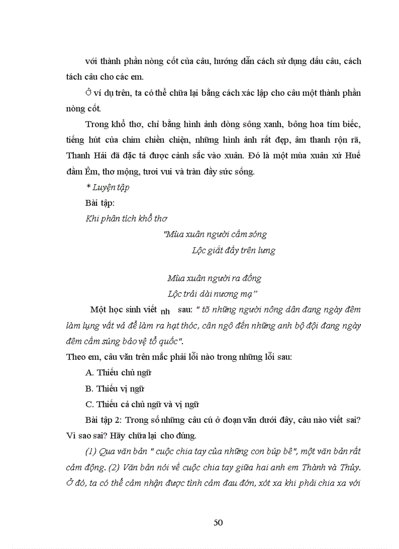 image for page Lỗi về câu trong bài làm văn của học sinh Trung học cơ sở tỉnh Yên Bái - nguyên nhân và cách chữa