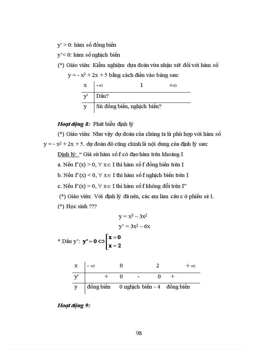 image for page Dạy học chương ứng dụng đạo hàm lớp 12 theo quan điểm hoạt động