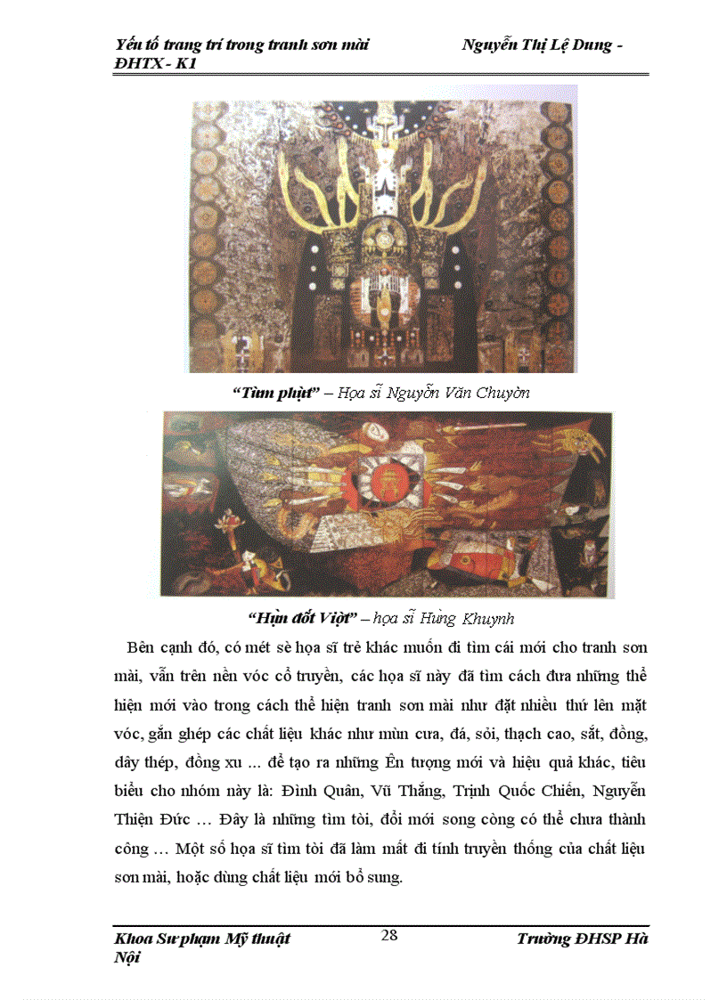 image for page Yếu tố trang trí trong tranh sơn mài