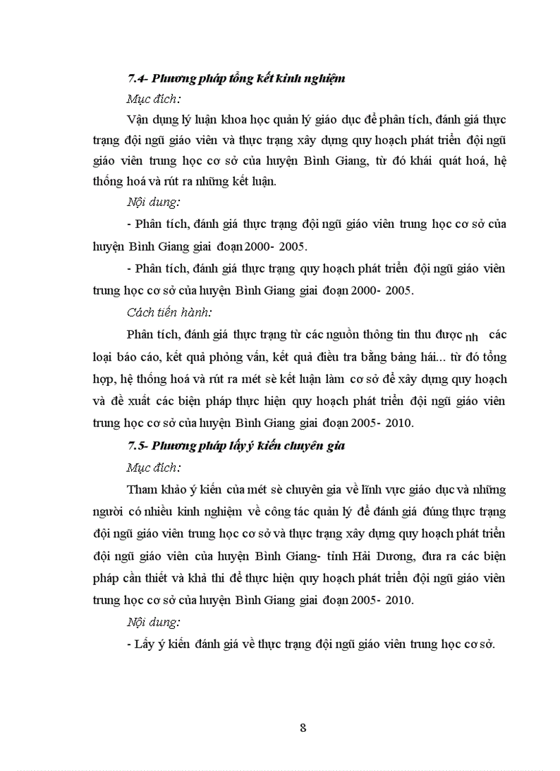 image for page Quy hoạch phát triển đội ngũ giáo viên trung học cơ sở huyện Bình Giang- tỉnh Hải Dương giai đoạn 2005- 2010