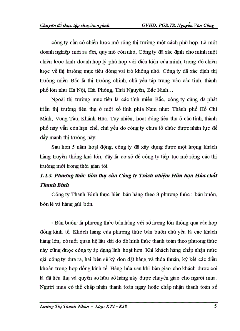 image for page Hoàn thiện Kế toán tiêu thụ và xác định kết quả kinh doanh tại Công ty TNHH Hoá Chất Thanh Bình