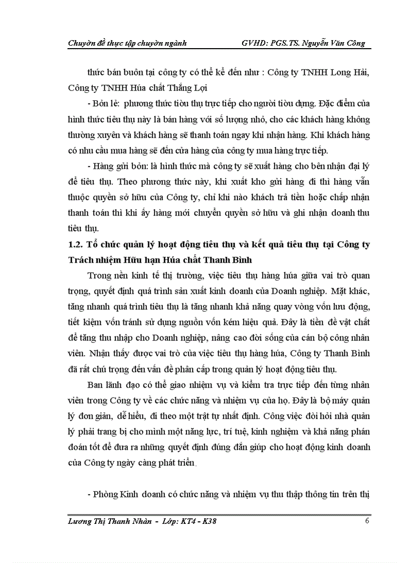 image for page Hoàn thiện Kế toán tiêu thụ và xác định kết quả kinh doanh tại Công ty TNHH Hoá Chất Thanh Bình