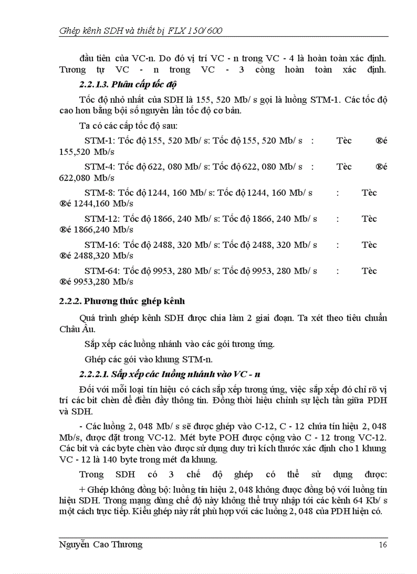 image for page Ghép kênh SDH và thiết bị 150/600