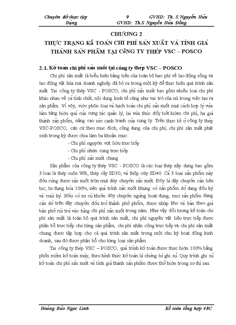 image for page Hoàn thiện công tác kế toán chi phí sản xuất và tính giá thành sản phẩm tại Công ty Thép VSC-POSCO