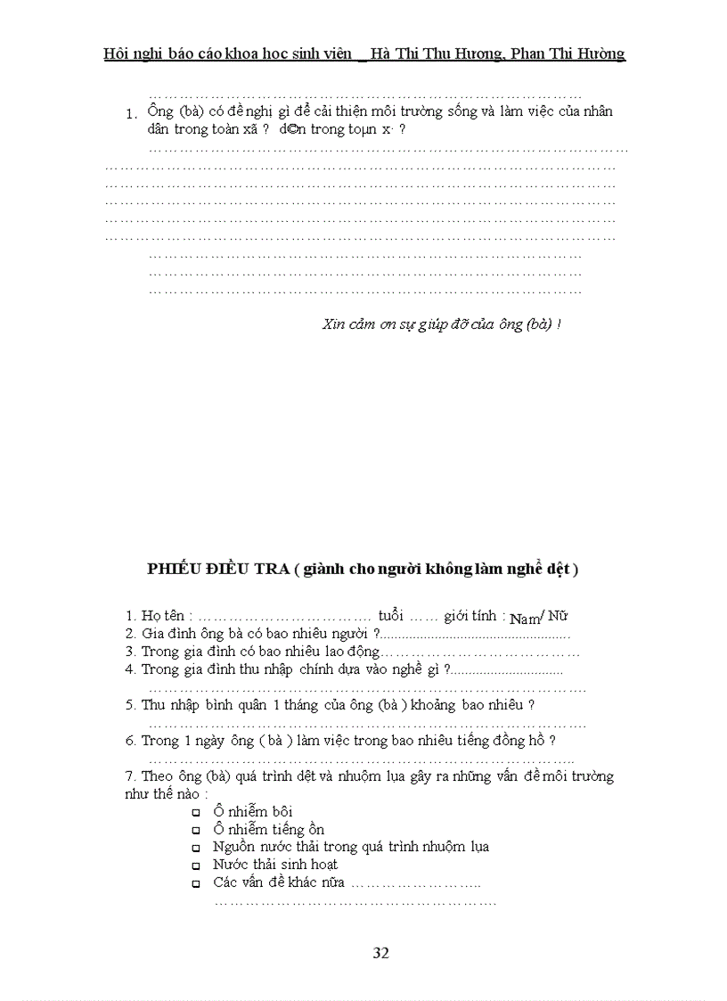 image for page Điều tra ảnh hưởng của quá trình dệt nhuộm lụa đến môi trường và sức khoẻ của người dân làng nghề Vạn Phúc – Hà Đông