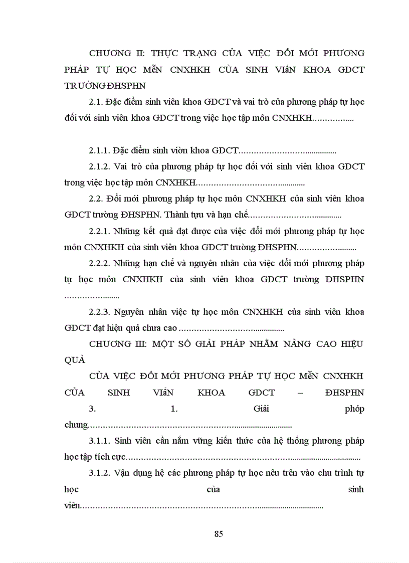 image for page Đổi mới phương pháp tự học trong học tập môn CNXHKH của sinh viên khoa GDCT- ĐHSPHN.