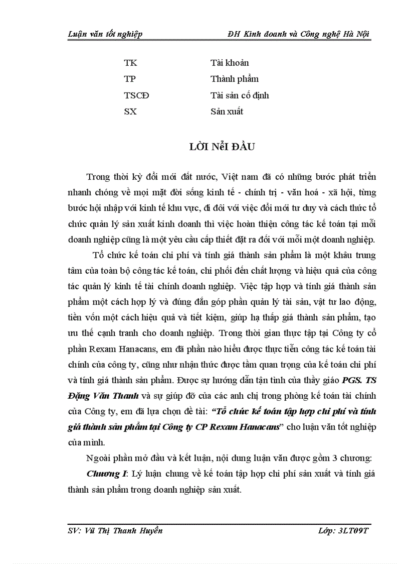 image for page Tổ chức kế toán tập hợp chi phí và tính giá thành sản phẩm tại Công ty CP Rexam Hanacans