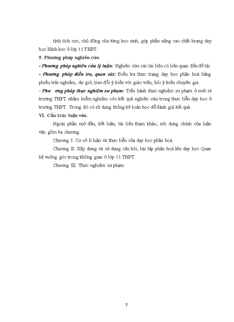 image for page Xây dựng và sử dụng hệ thống câu hỏi, bài tập phân hoá khi dạy học Quan hệ vuông góc trong khụng gian ở lớp 11 trường THPT