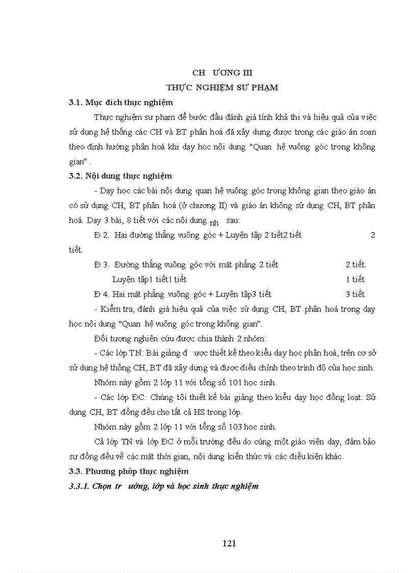 image for page Xây dựng và sử dụng hệ thống câu hỏi, bài tập phân hoá khi dạy học Quan hệ vuông góc trong khụng gian ở lớp 11 trường THPT
