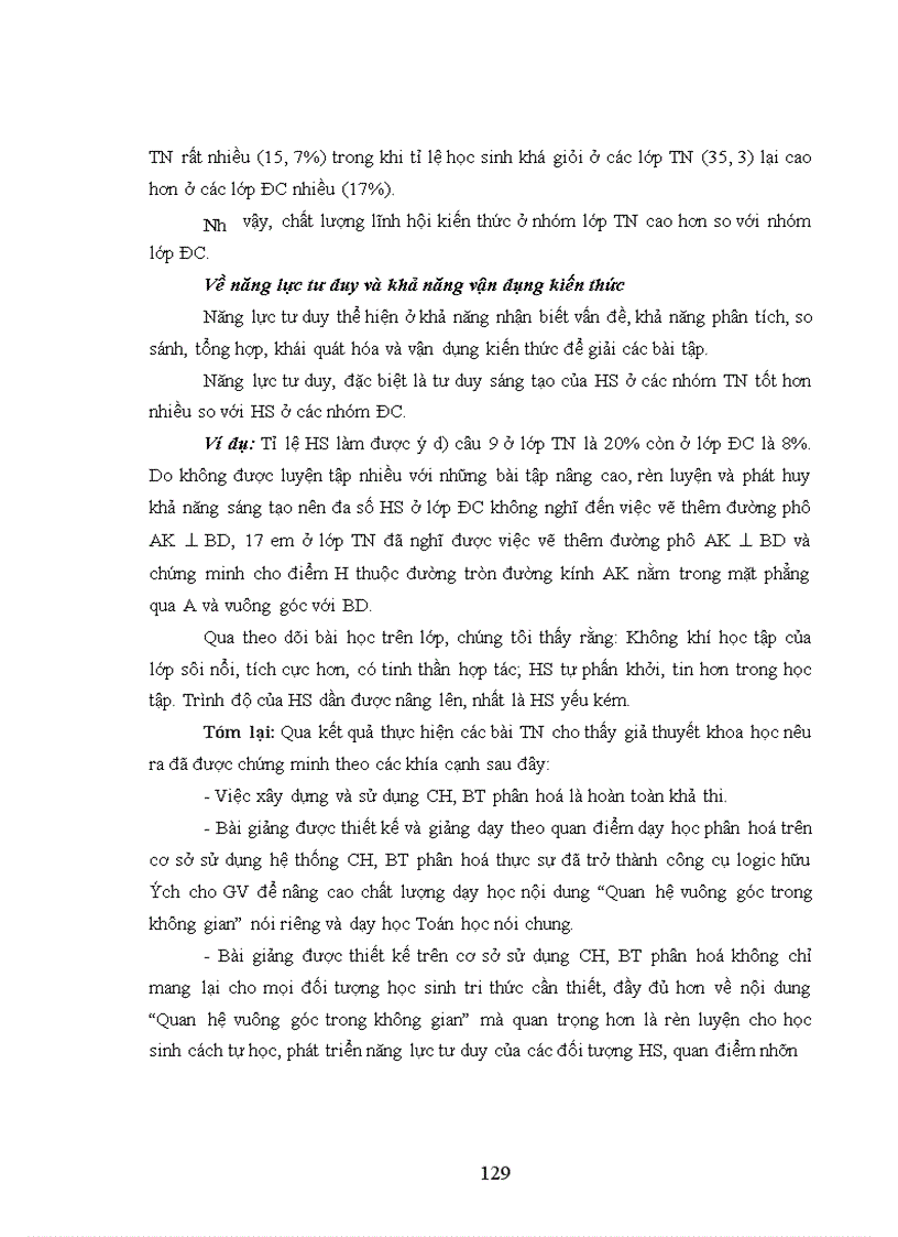 image for page Xây dựng và sử dụng hệ thống câu hỏi, bài tập phân hoá khi dạy học Quan hệ vuông góc trong khụng gian ở lớp 11 trường THPT