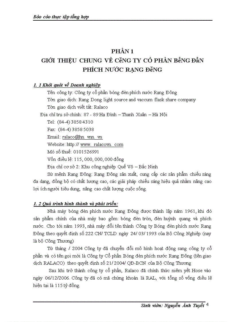 image for page Báo cáo tổng hợp: công ty cổ phần bóng đèn phích nước Rạng Đông