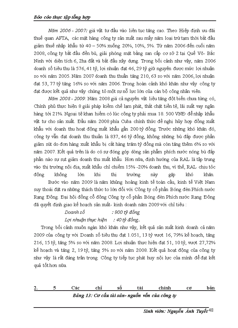 image for page Báo cáo tổng hợp: công ty cổ phần bóng đèn phích nước Rạng Đông