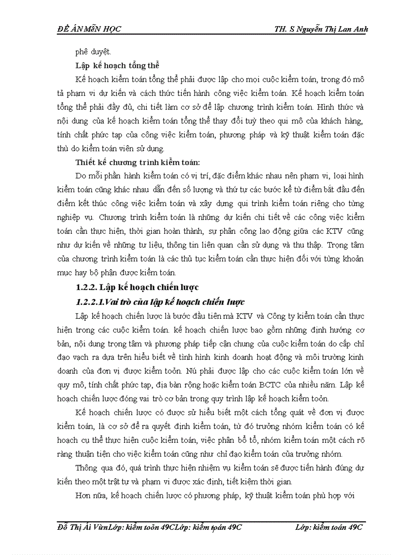 image for page Lập kế hoạch kiểm toán báo cáo tài chính”