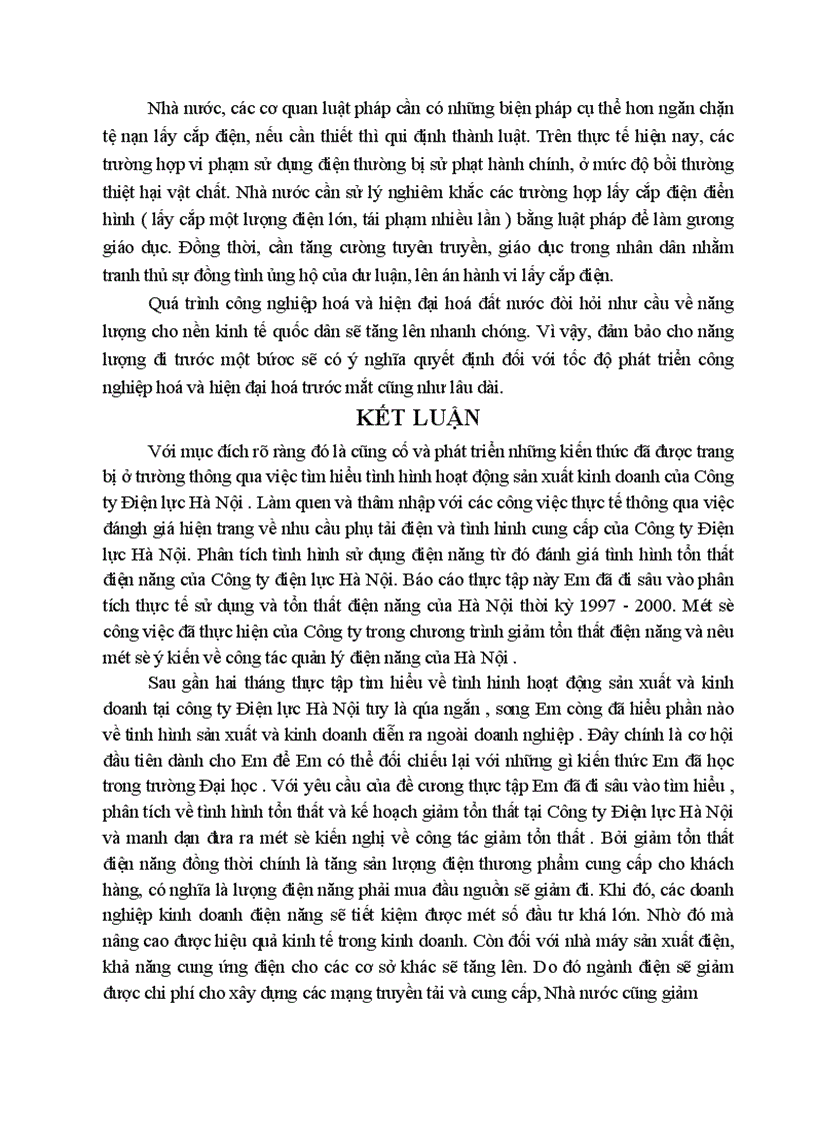 image for page Tình hình sản xuất kinh doanh của công ty điện lực Hà nội