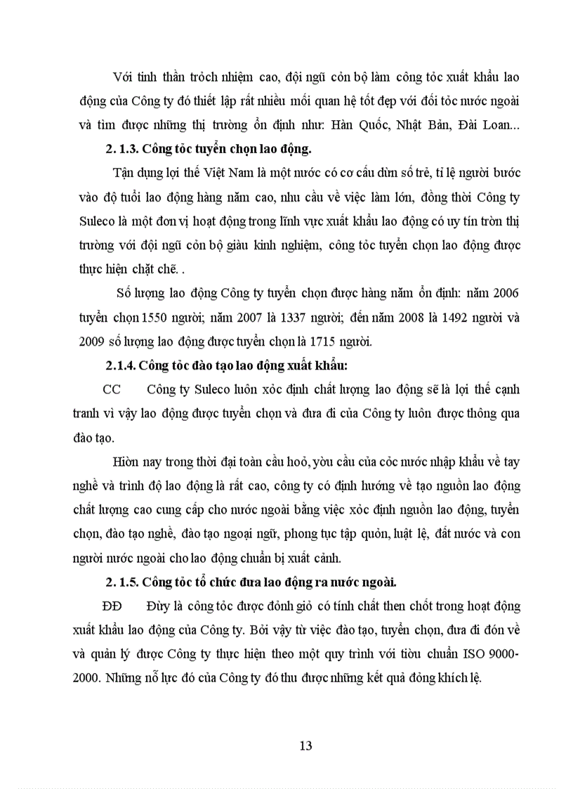 image for page Thực trạng hoạt động xuất khẩu lao động của công ty dịch vụ xuất khẩu lao động và chuyên gia Suleco