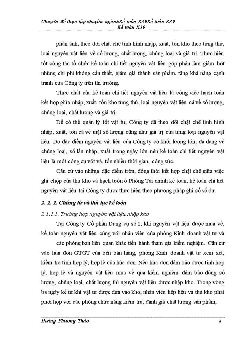 image for page Hoàn thiện kế toán nguyên vật liệu tại Công ty Cổ phần Dụng cụ số 1