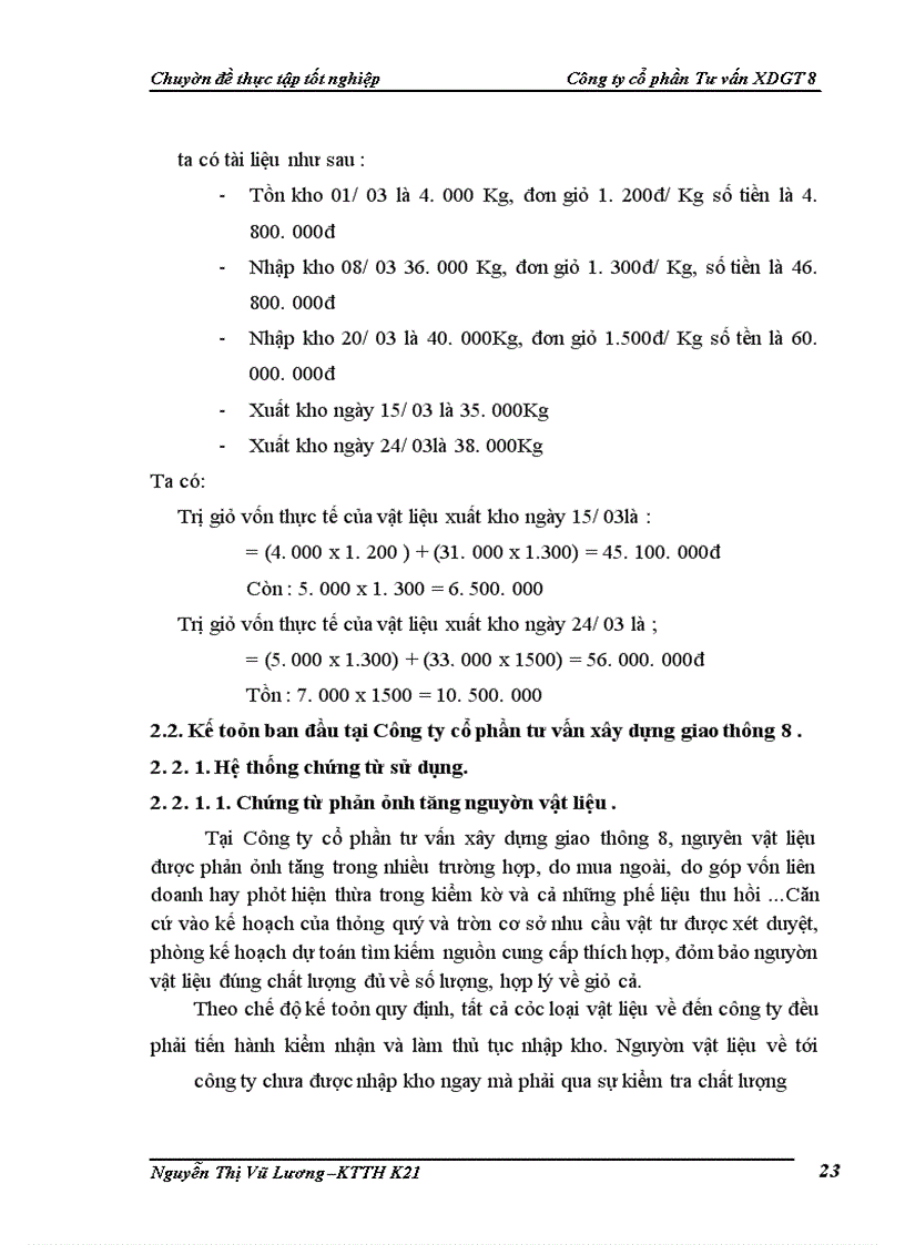 image for page Hoàn thiện kế toán nguyên vật liệu tại Công ty cổ phần Tư vấn xây dựng giao thông 8