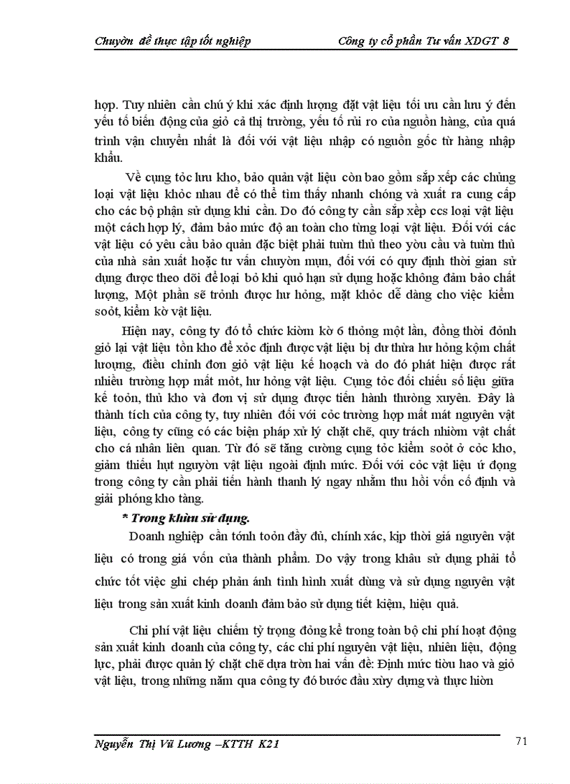 image for page Hoàn thiện kế toán nguyên vật liệu tại Công ty cổ phần Tư vấn xây dựng giao thông 8