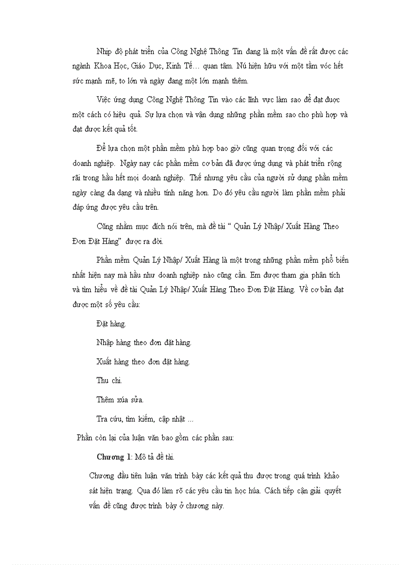 image for page Quản Lý Nhập/Xuất Hàng Theo Đơn Đặt Hàng
