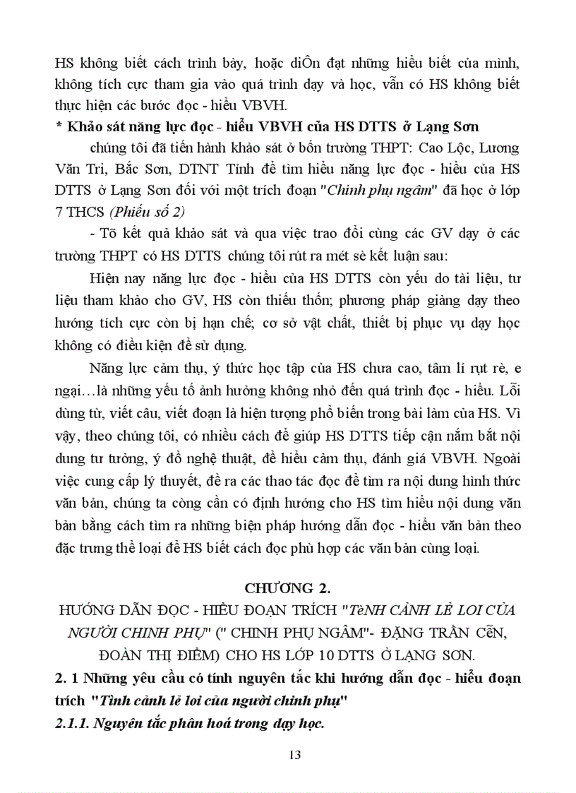 image for page Hướng dẫn học sinh lớp 10 dân tộc thiểu số ở Lạng Sơn đọc - hiểu đoạn trích