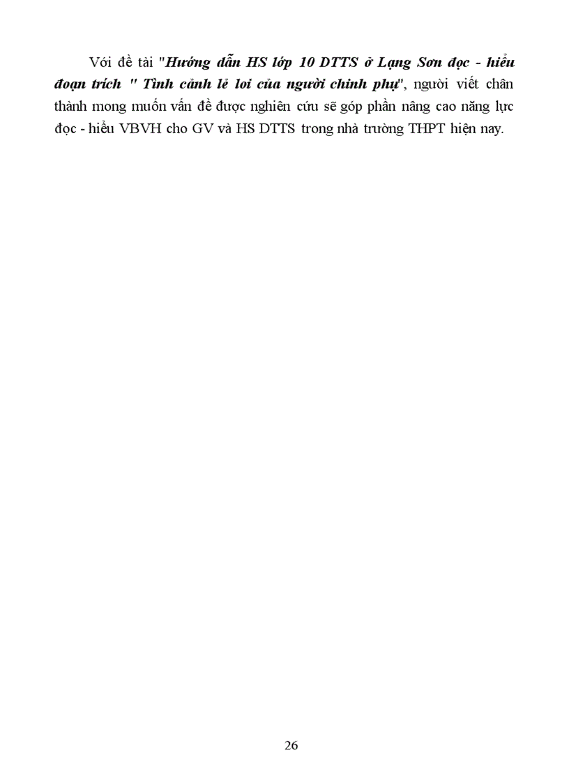 image for page Hướng dẫn học sinh lớp 10 dân tộc thiểu số ở Lạng Sơn đọc - hiểu đoạn trích