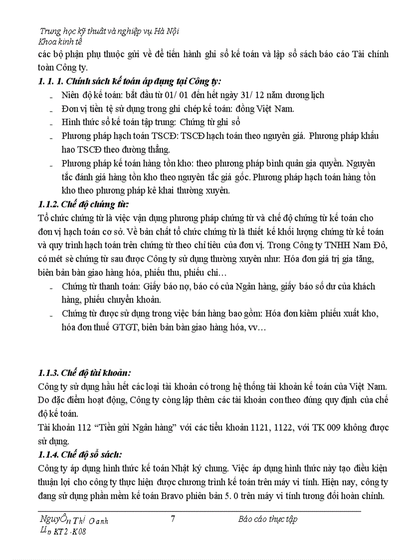 image for page Thực trạng công tác hạch toán kế toán tổng hợp tại Công ty TNHH NAM ĐÔ
