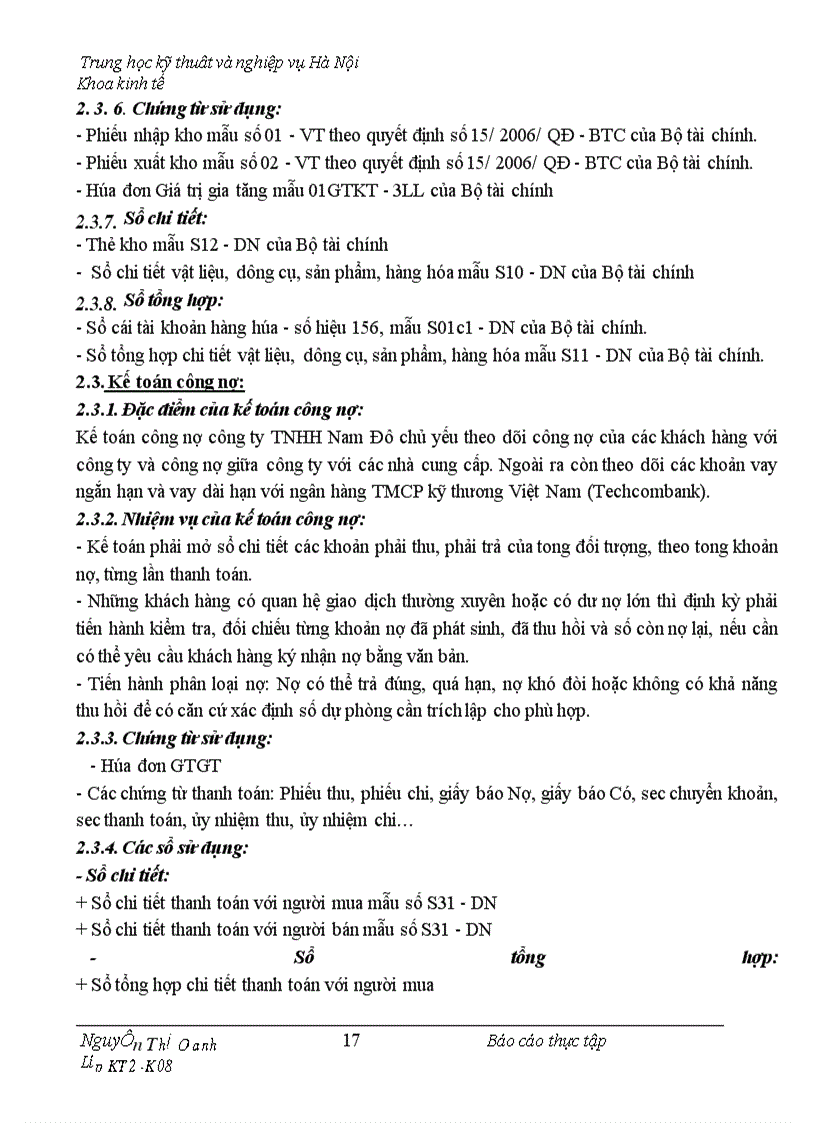 image for page Thực trạng công tác hạch toán kế toán tổng hợp tại Công ty TNHH NAM ĐÔ